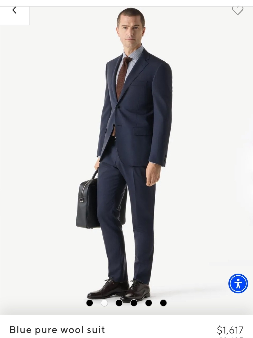 Corneliani 44L 34W Navy Blue Pure Wool Two-Piece Suit Pick Stitched